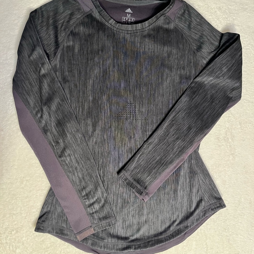 Adidas Women's Gray Thermal Long-Sleeve Performance Top
